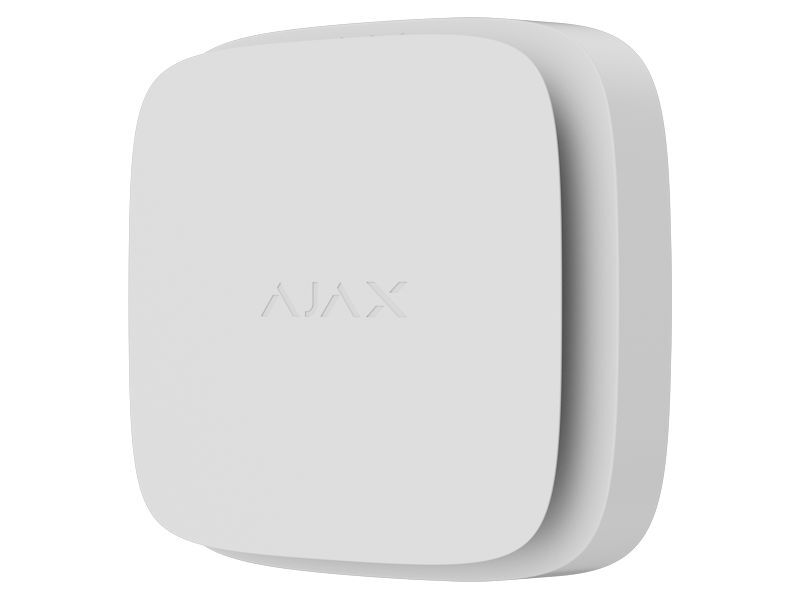 კვამლის, ტემპერატურის და CO=ს აღმომჩენი კომბინირებლი დეტექტორი, ვლადი ელემენტით Ajax FireProtect 2 RB (Heat/Smoke/CO) (8EU) White
