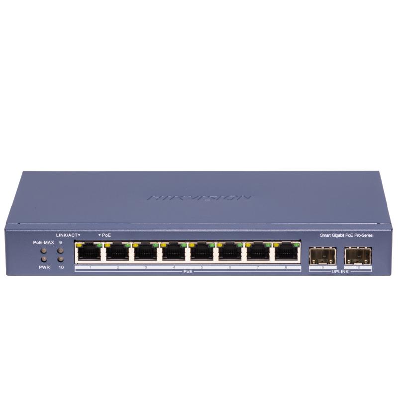 სვიჩი Poe Hikvision,DS-3E1510P-SI-8P2F, 8 Port Gigabit Smart POE Switch